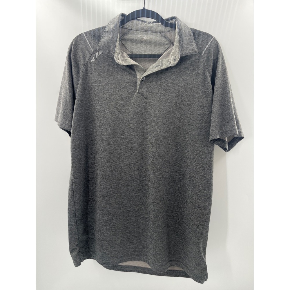 Mizuno‎ Mens Performance Polo Shirt Gray Heather Short Sleeve Golf Top 2091